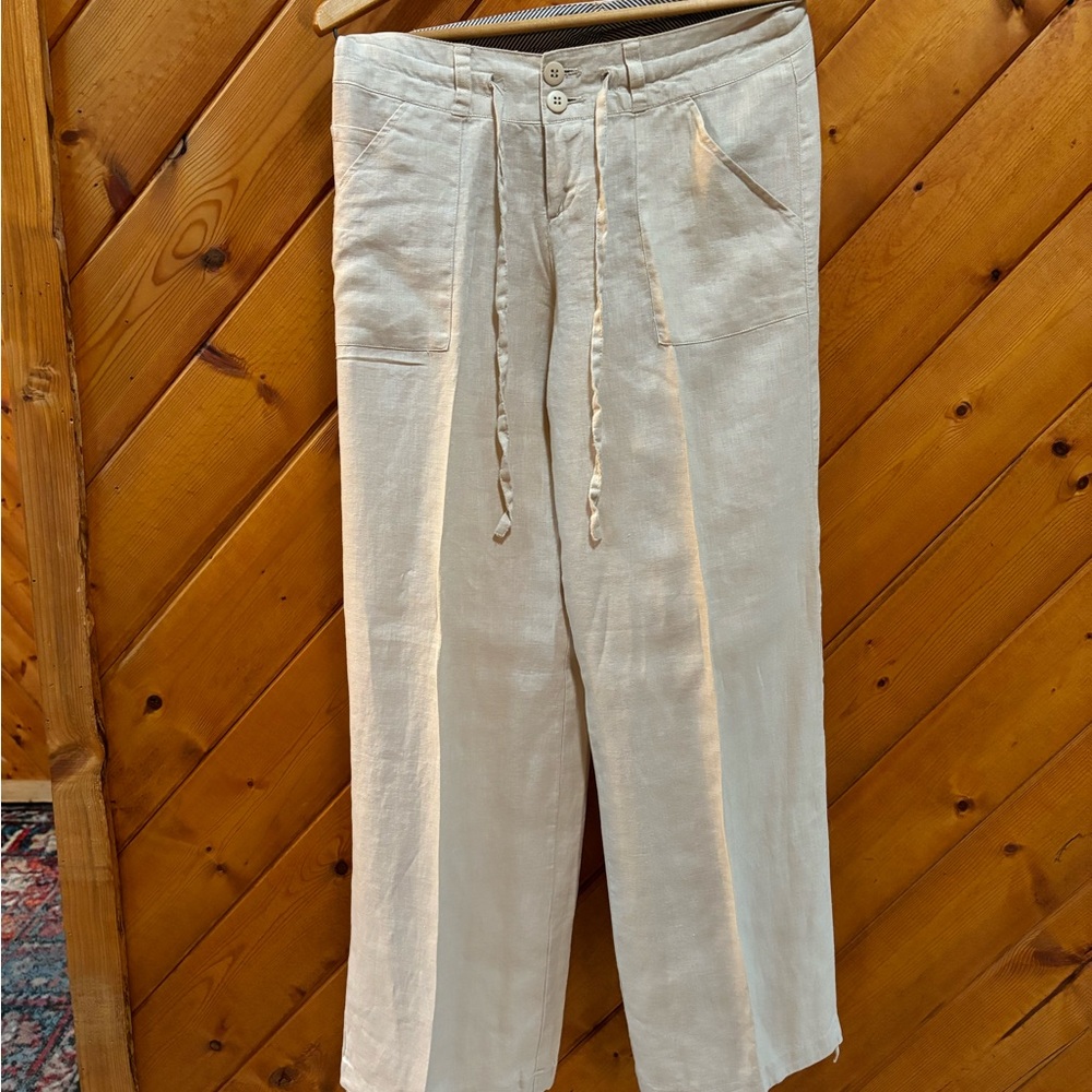 Love Culture Women’s Linen Cream Chinos